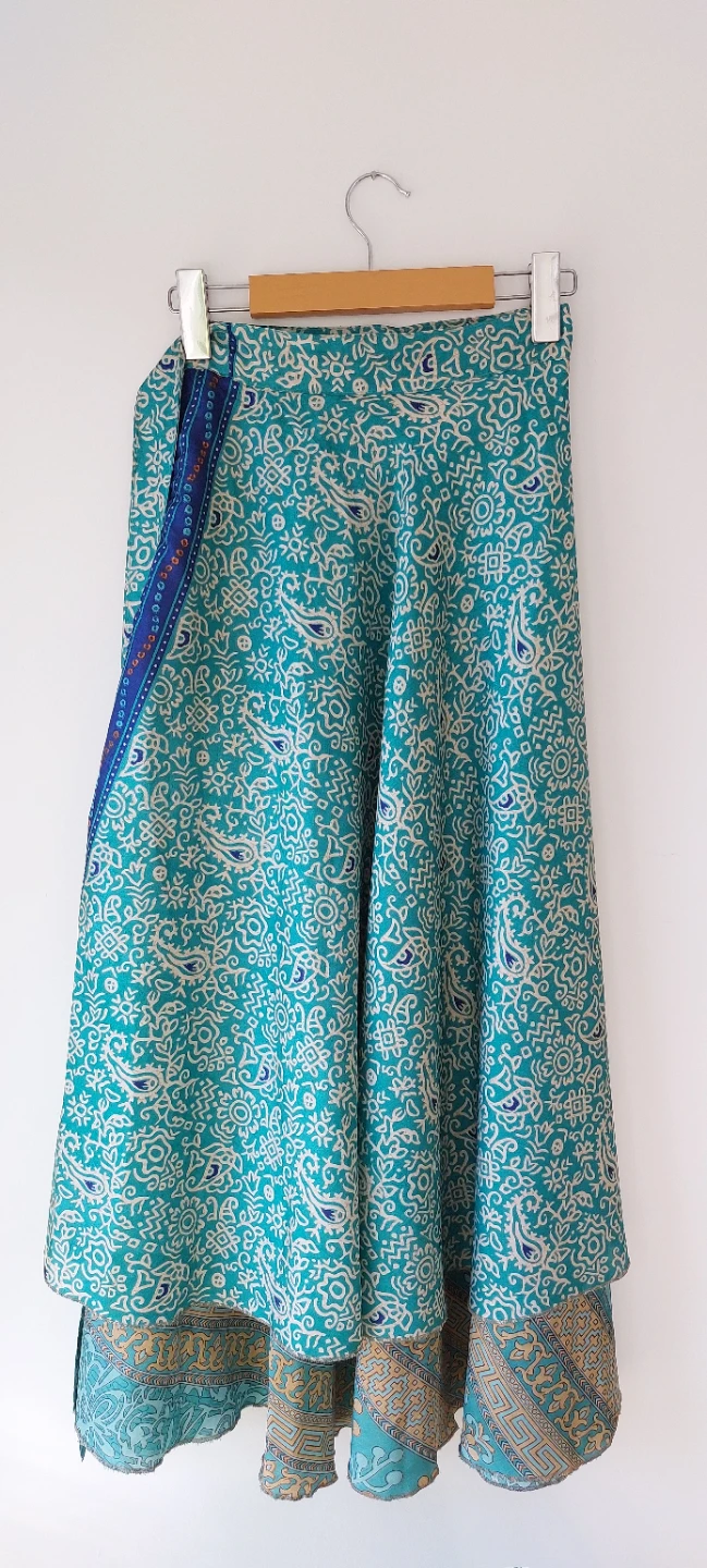 Patterned Wrap Skirt
