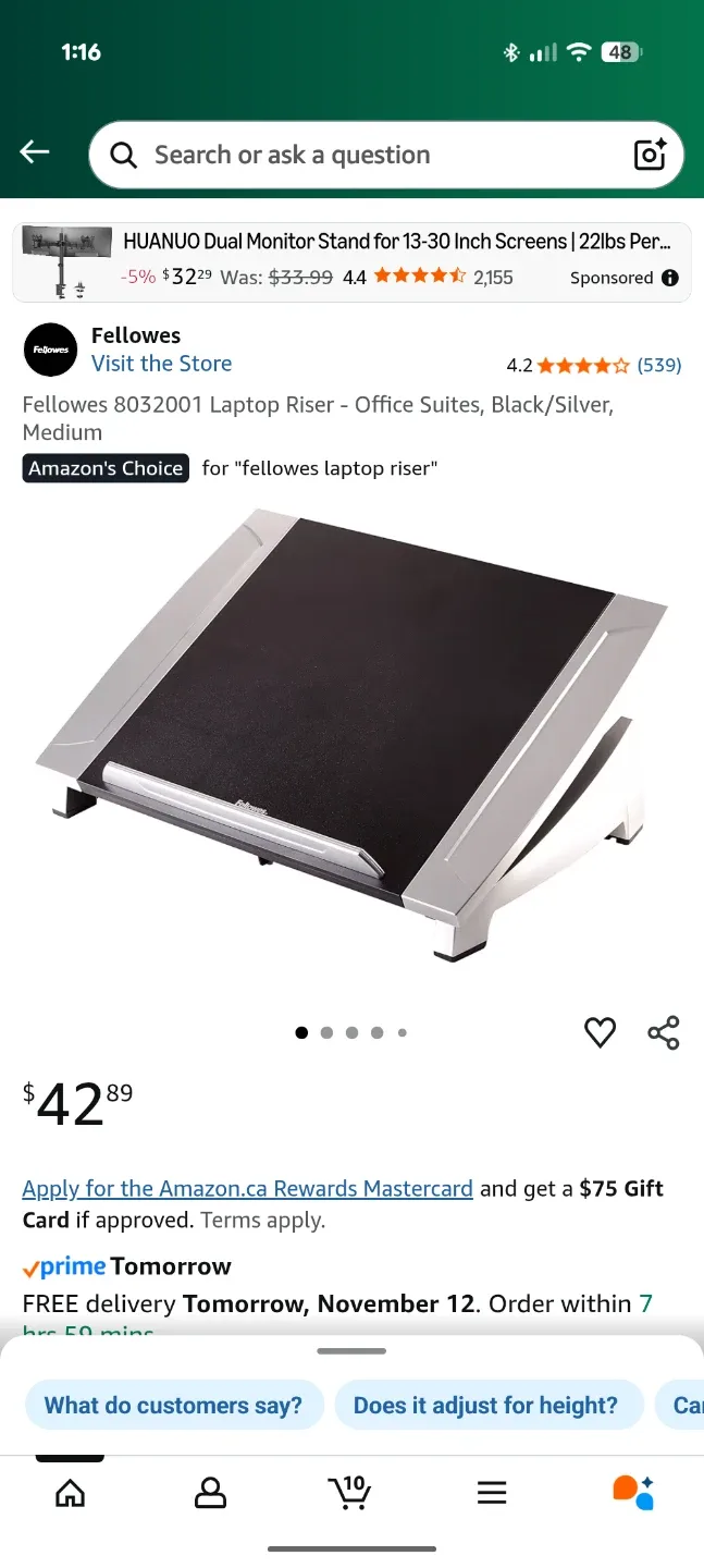 Fellowes Adjustable Laptop Riser image indicator(2)