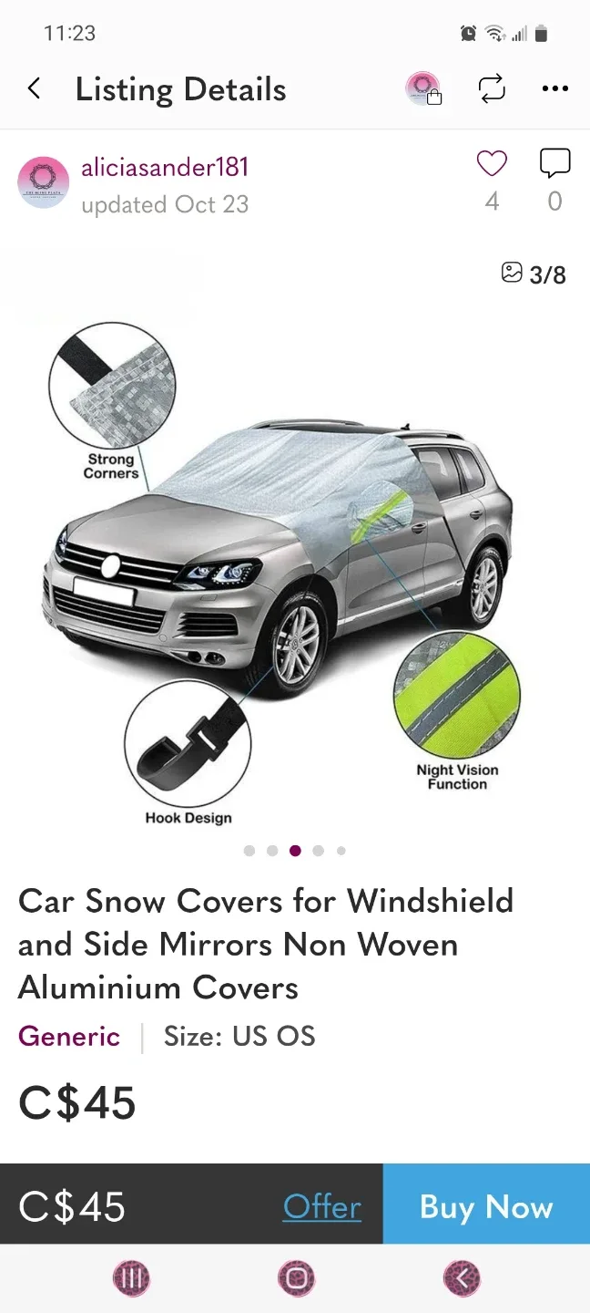Winter Snow Car Windshield Cover & Storage bag