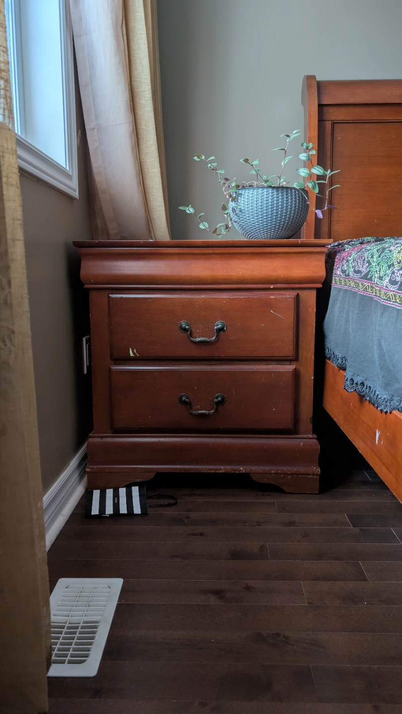 Queen Sleigh Bed Set (Dark Cherry Wood) - photo 3