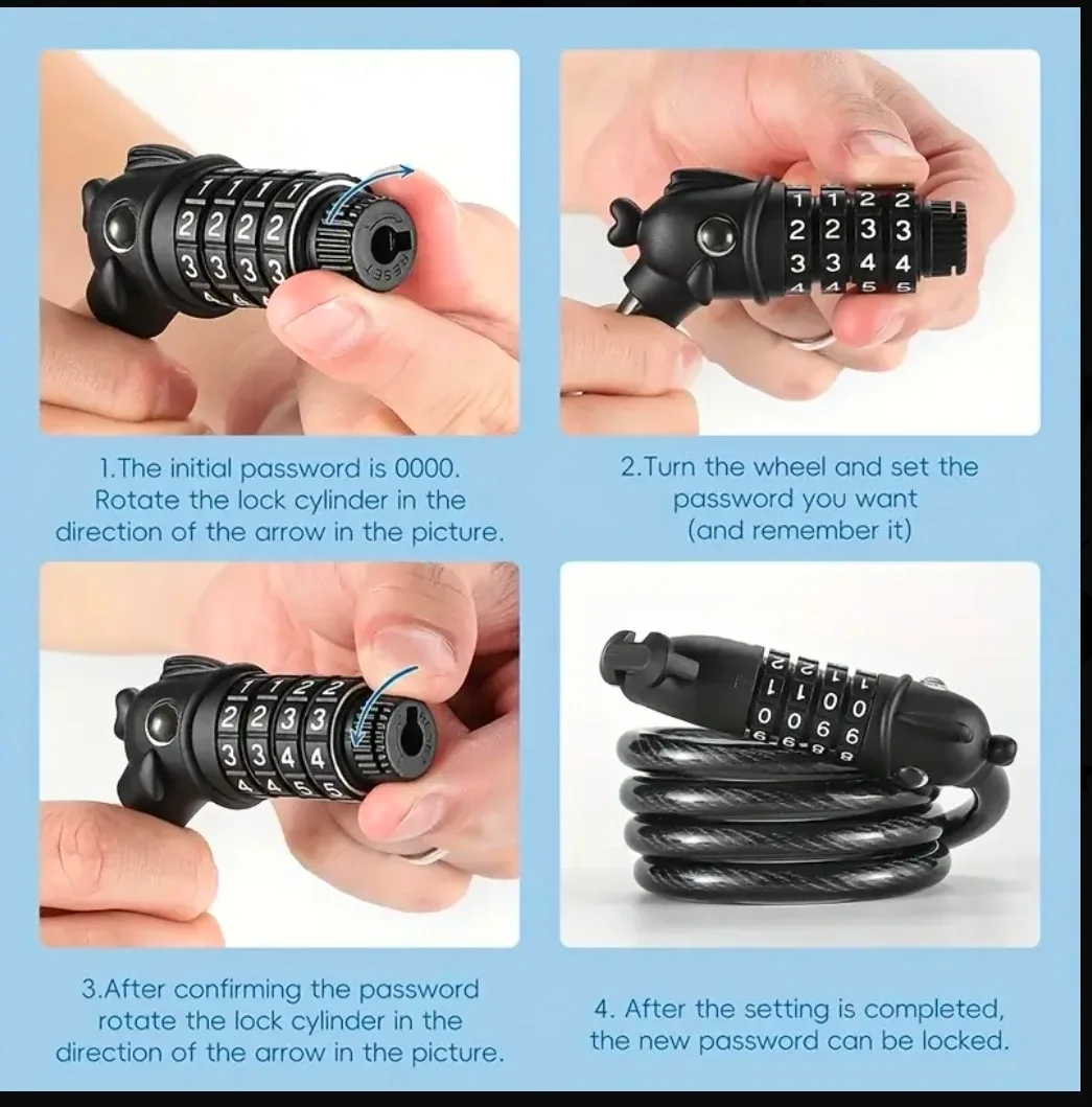 Password Bike Lock, with Base Mount image indicator(4)