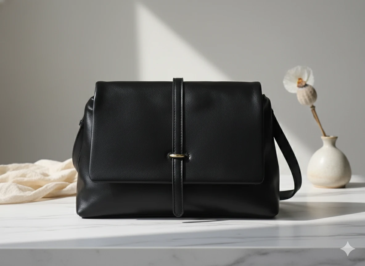Black Leather Shoulder Bag