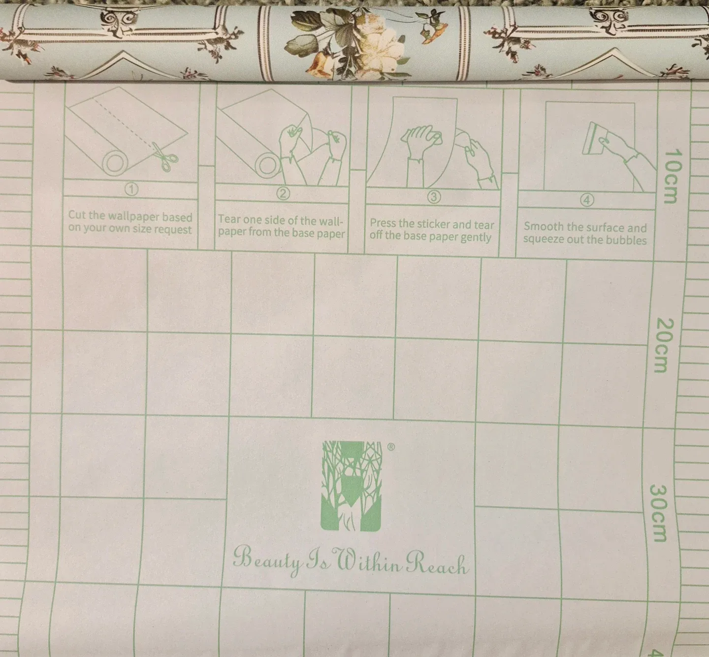 Floral Vintage Design Peel & Stick Wallpaper 17.3"×118.1" image indicator(3)