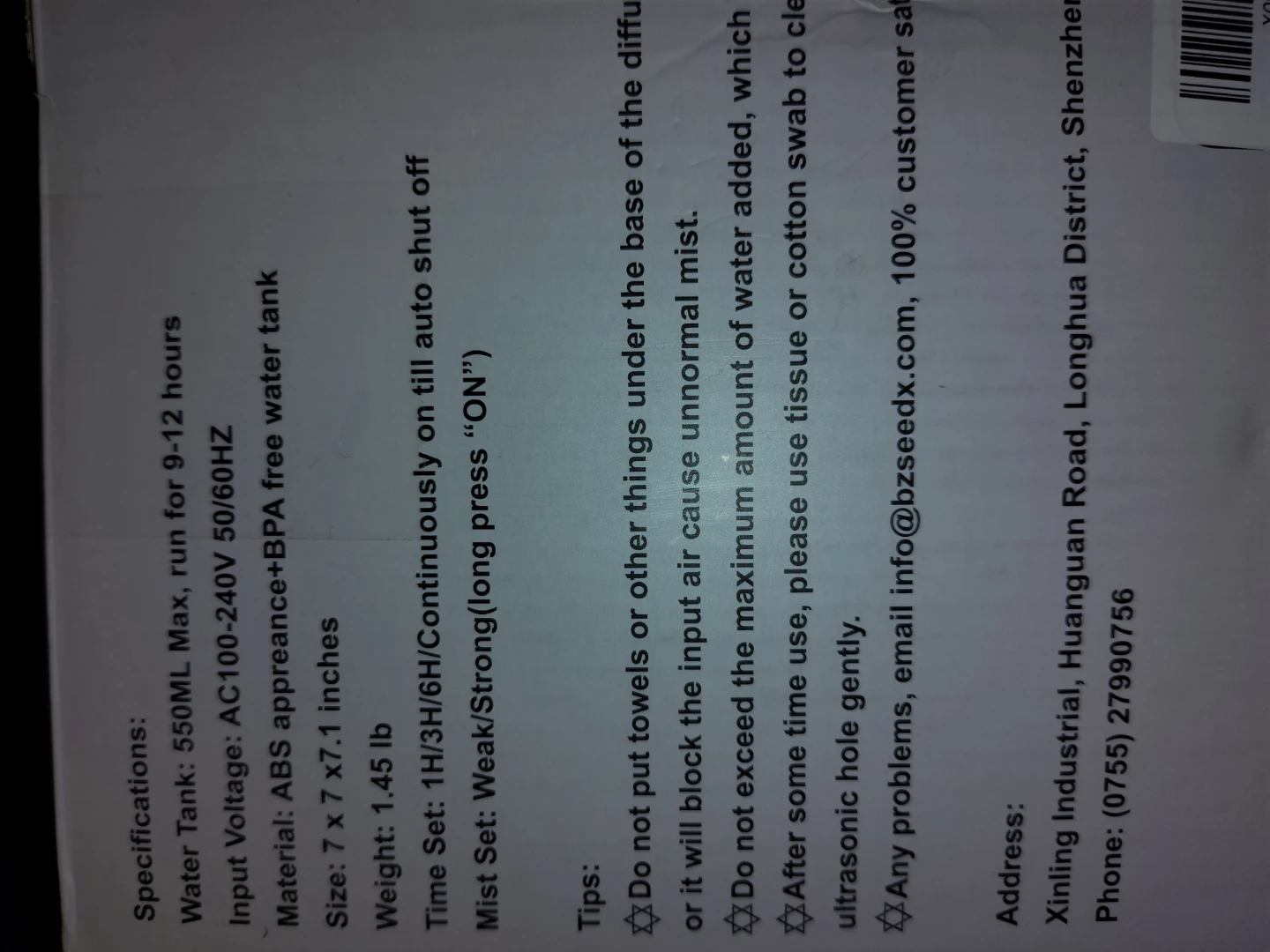 550ML Max Water Tank Humidifier - photo 3