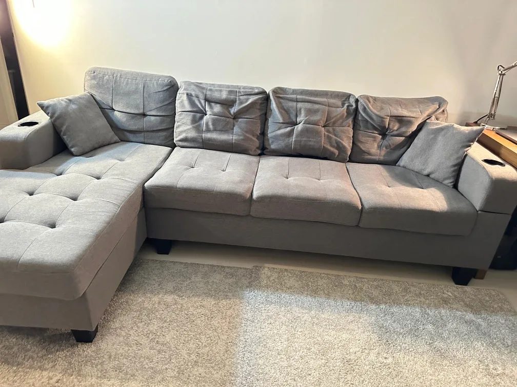 Grey Sectional Sofa with Ottoman image indicator(8)