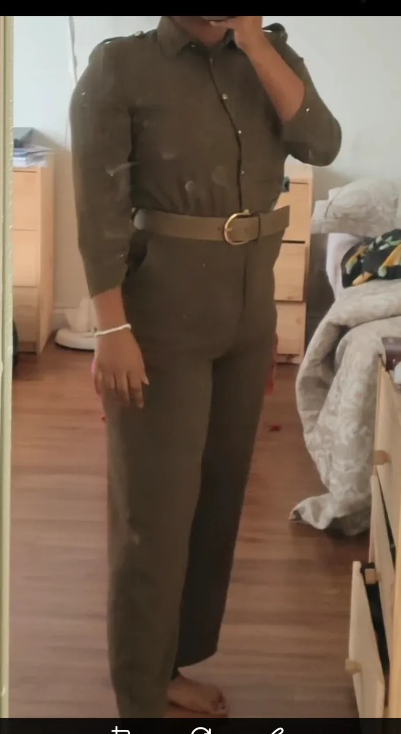 Zara Olive Green Jumpsuit- Medium image indicator(4)