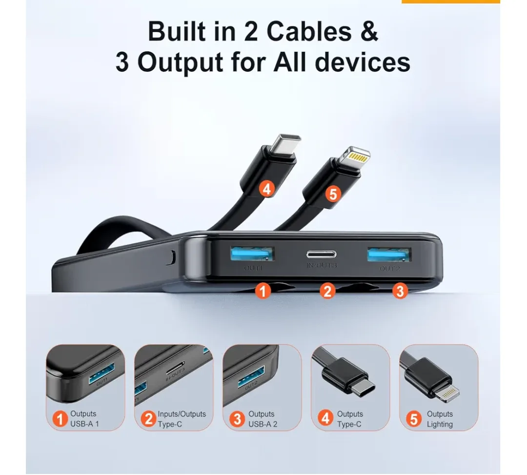 NEW! Power Bank - Built-in Cables image indicator(4)