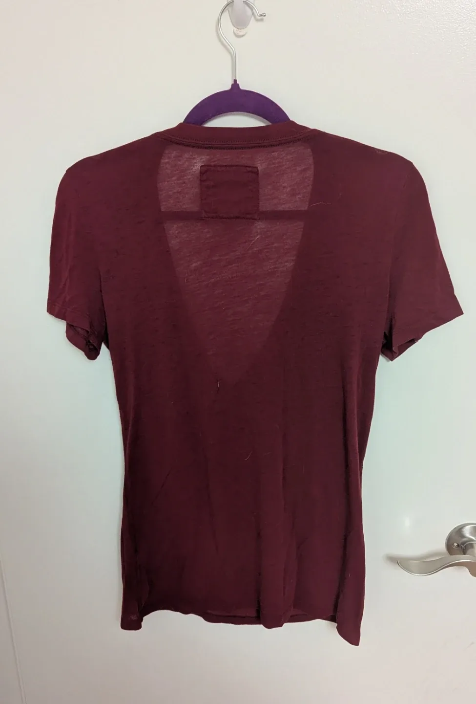 Abercrombie & Fitch Burgundy A&F 92 Tee - Women's Size Medium image indicator(3)
