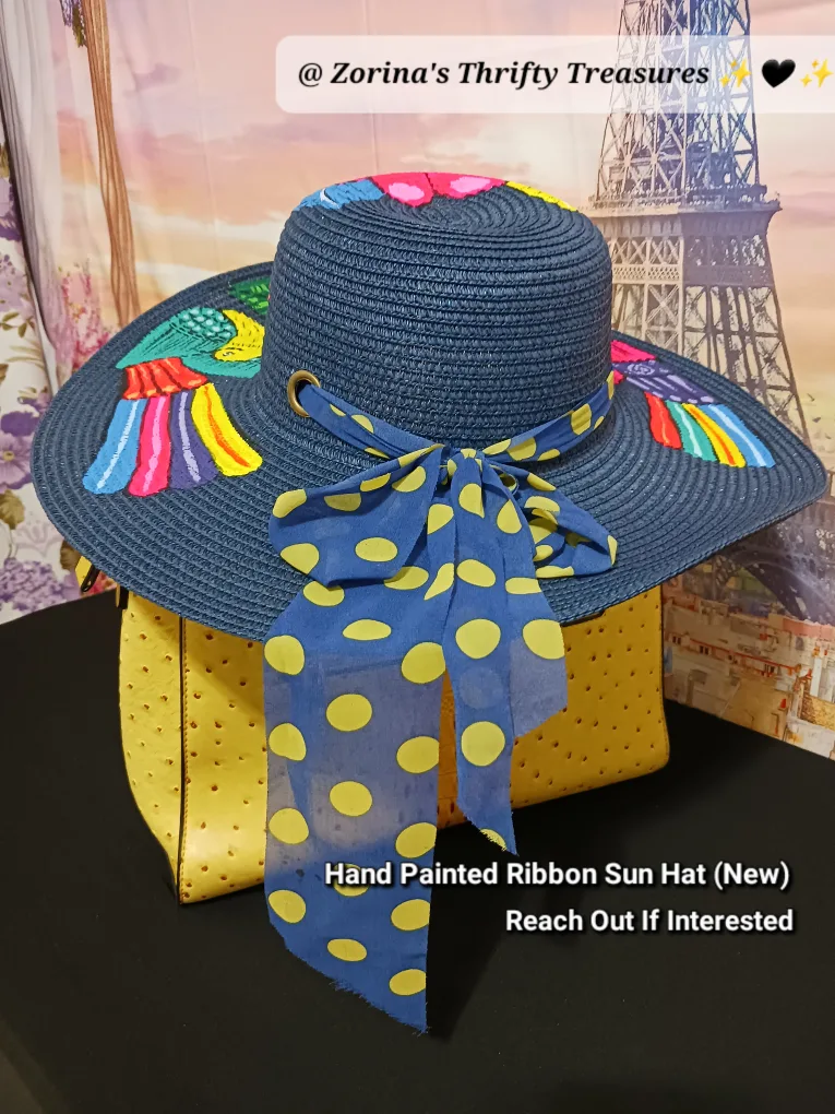 🎨 Hand Painted Ribbon Sun Hat (New) image indicator(3)