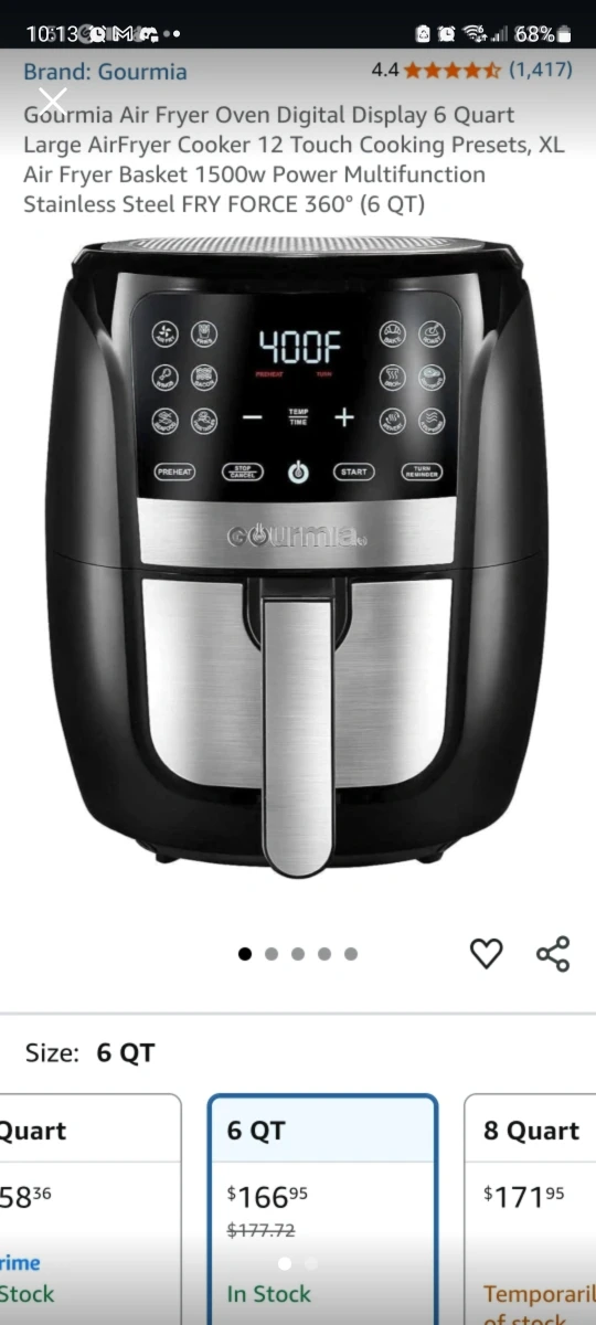 Gourmia Air Fryer Oven - 6 Quart - photo 2