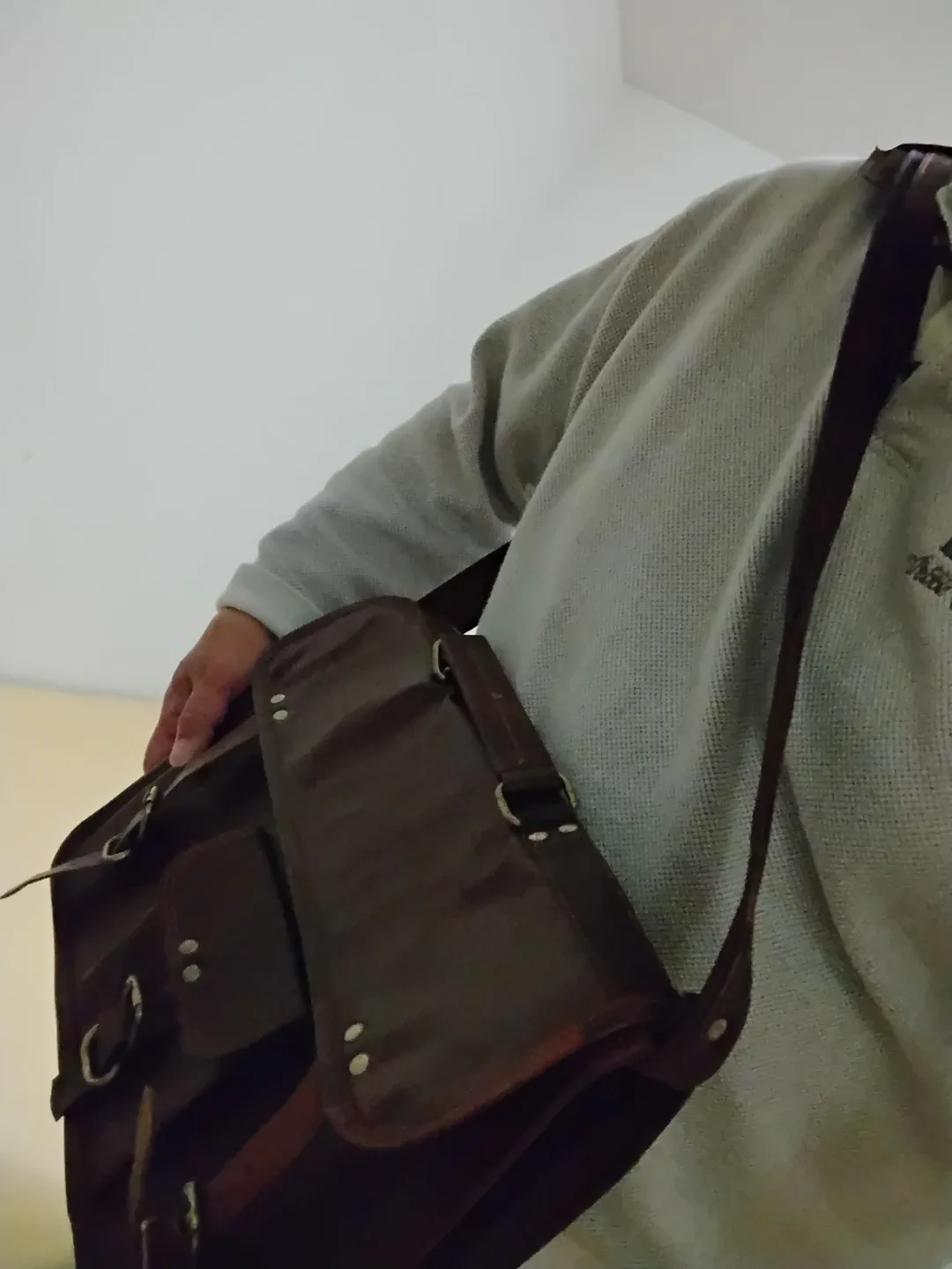 Leather Satchel Bag - Brown image indicator(10)