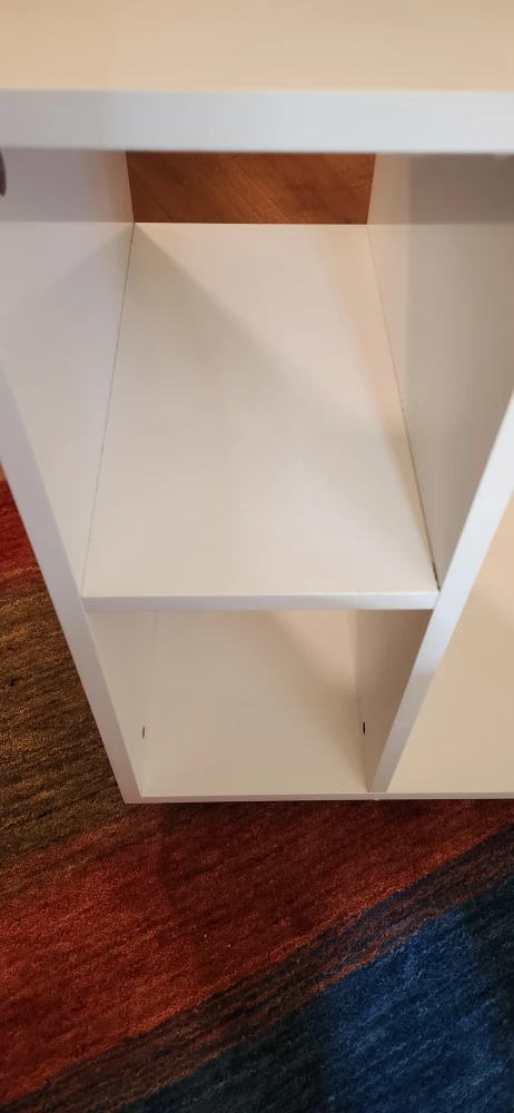 Side Table with Slot for iPad,Coffee Table with Wheels, White - photo 2