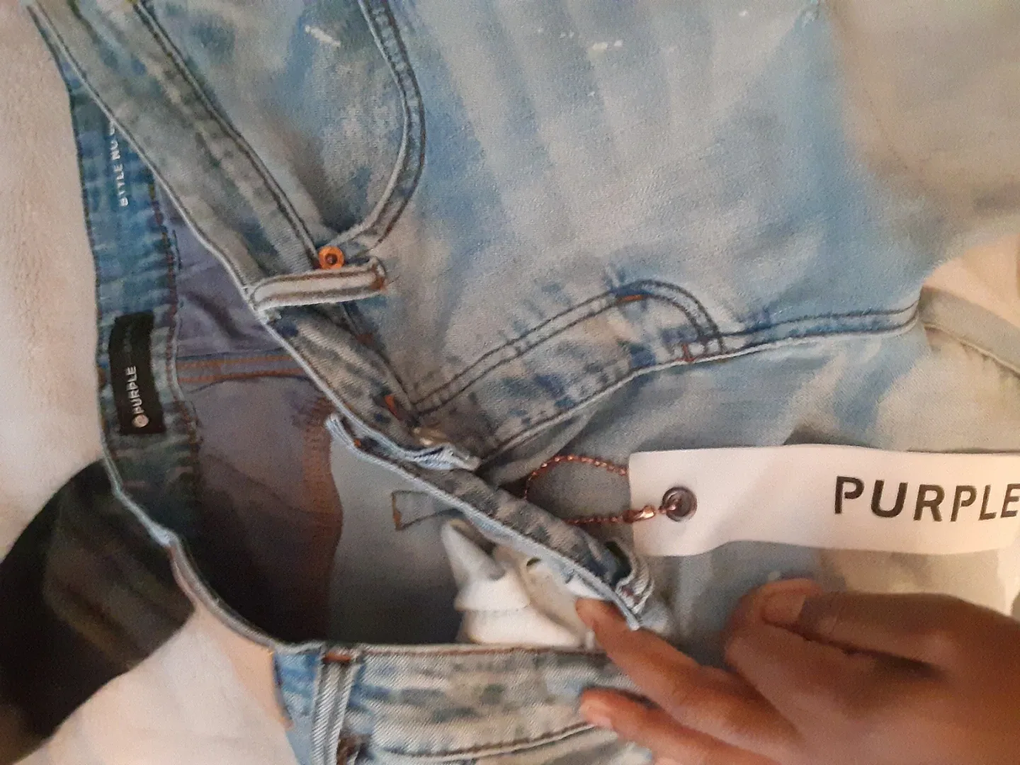 Purple Brand Distressed Light Wash Jeans - Size 34 image indicator(2)