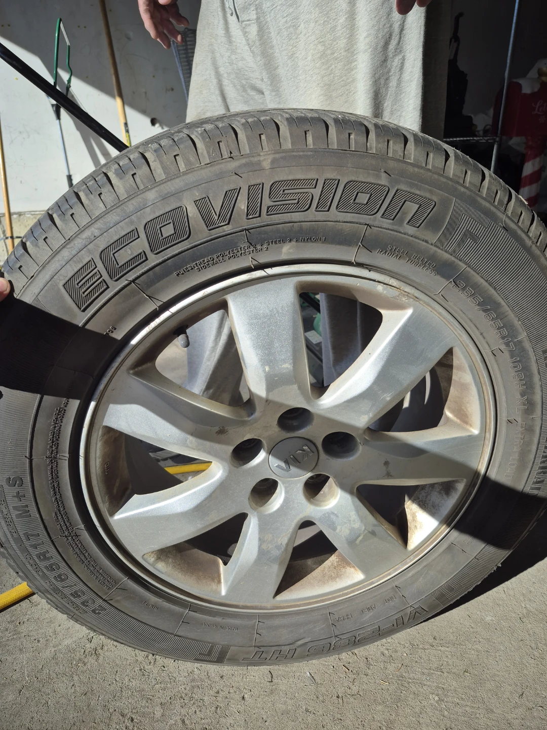 Ecovision 235/65R17 M+S Tires with kia rims . For suv