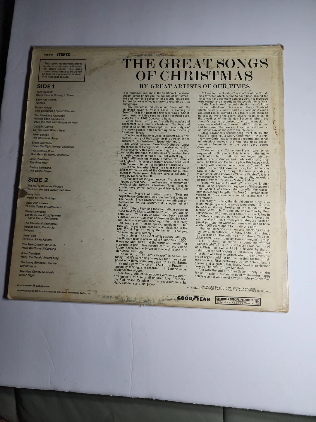 The Great Songs of Christmas Vinyl Record - photo 2