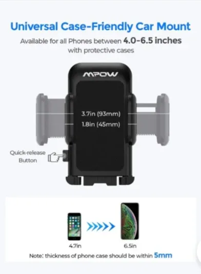 NEW!  Mpow 033CB Car Phone Holder image indicator(5)