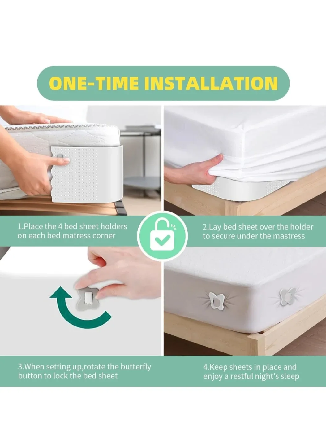 Bed Sheet Holder Straps - Say Goodbye to Messy Sheets! image indicator(5)