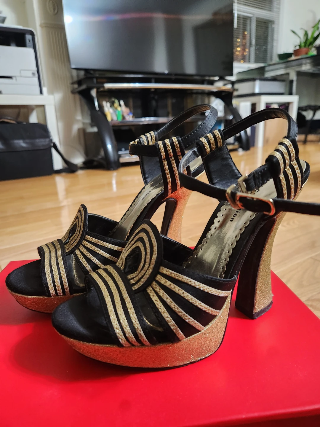 Black & Gold Heels