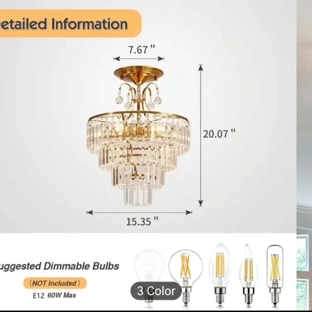 Crystal Chandelier, 20" Height image indicator(2)