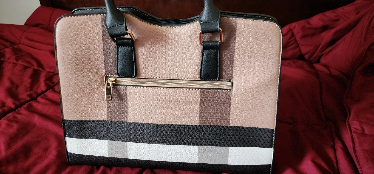 🥕Striped Tote Bag with Matching Wallet image indicator(2)