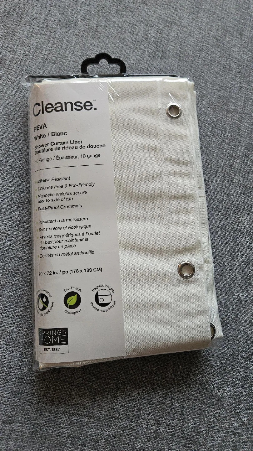 New Springs Home Cleanse Shower Curtain Liner - White thumbnail