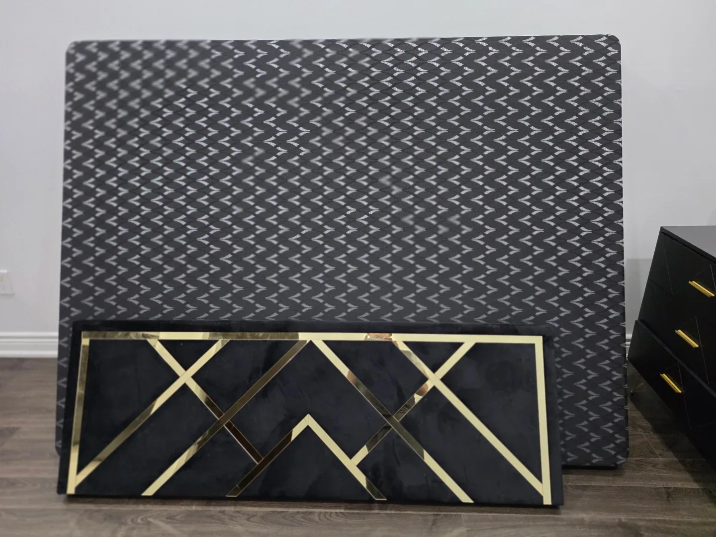 Black & Gold Bed Frame and Sleek bed box image indicator(3)