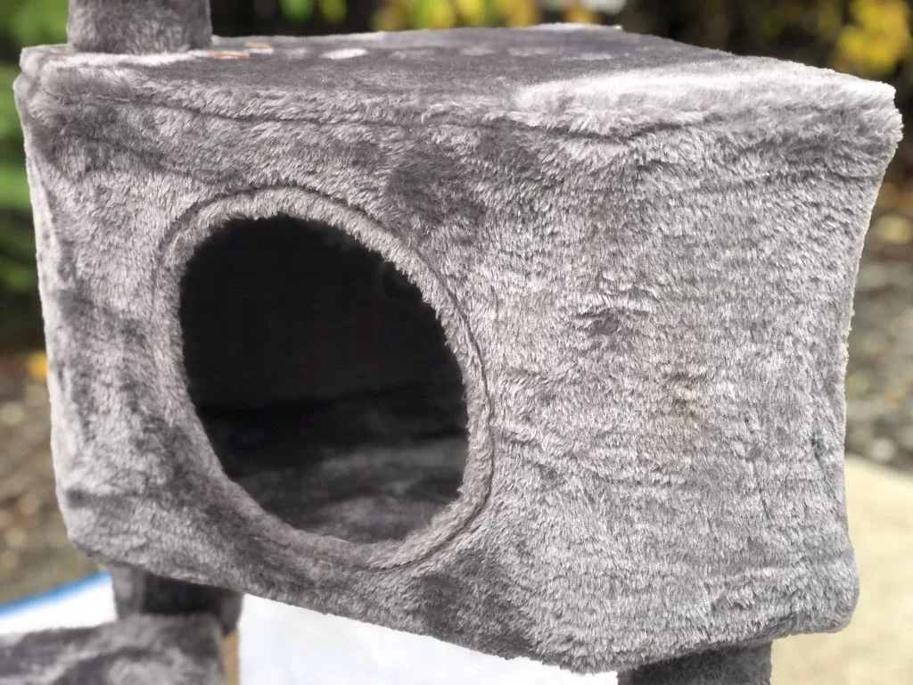 Grey Plush Cat Tree with Scratching Posts image indicator(4)