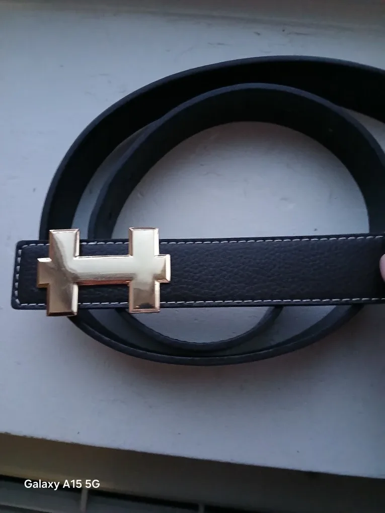 HERMES European replica Brow leather belt