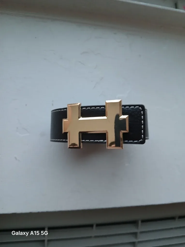 HERMES European replica Brow leather belt image indicator(3)