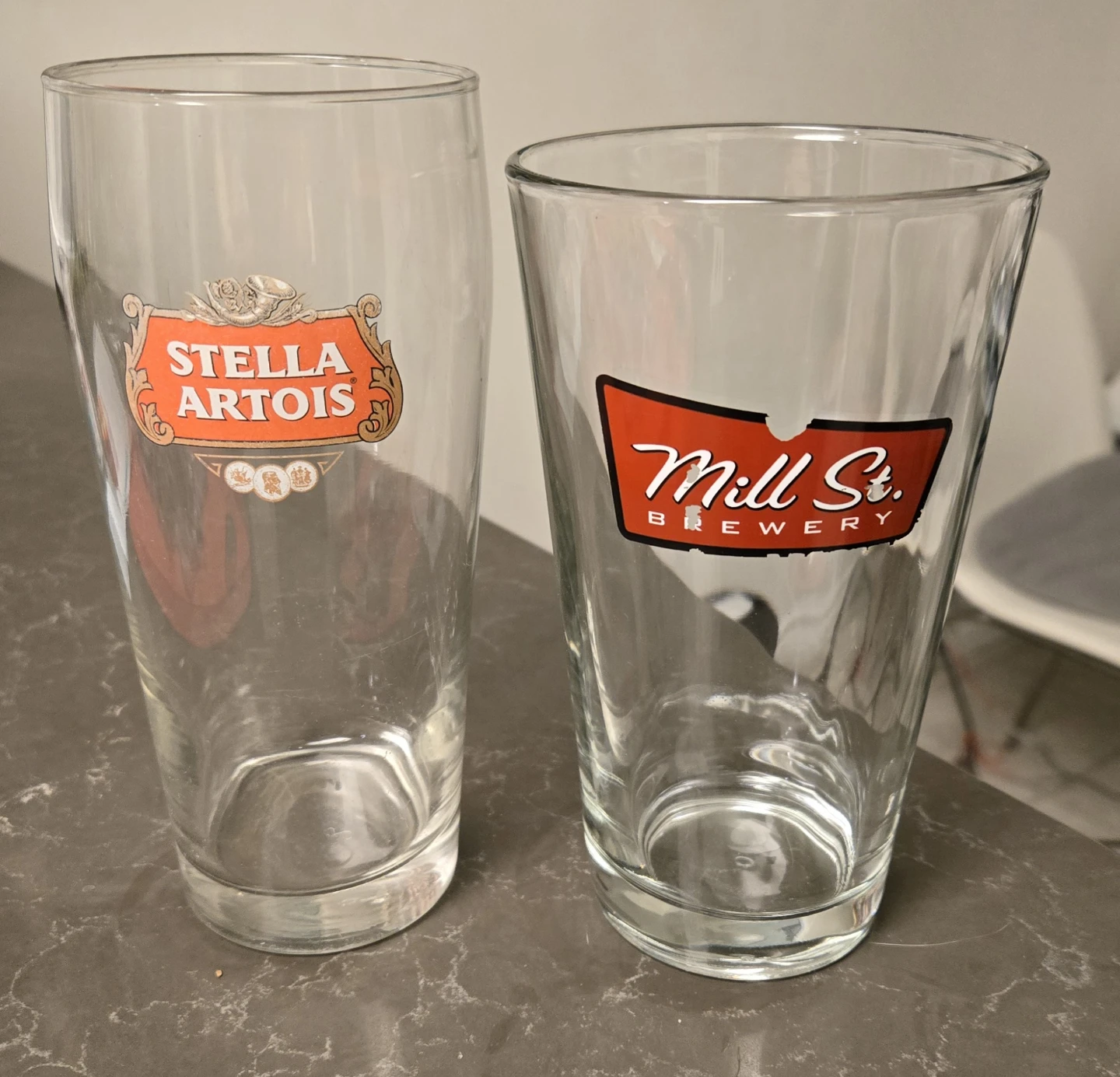 Stella Artois & Mill St. Brewery Glasses