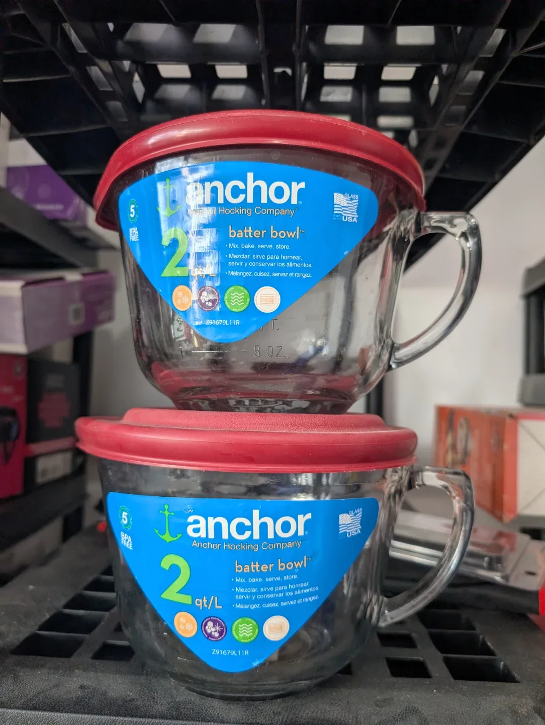 Anchor Batter Bowl w Lid & Pyrex Measuring Cup NEW