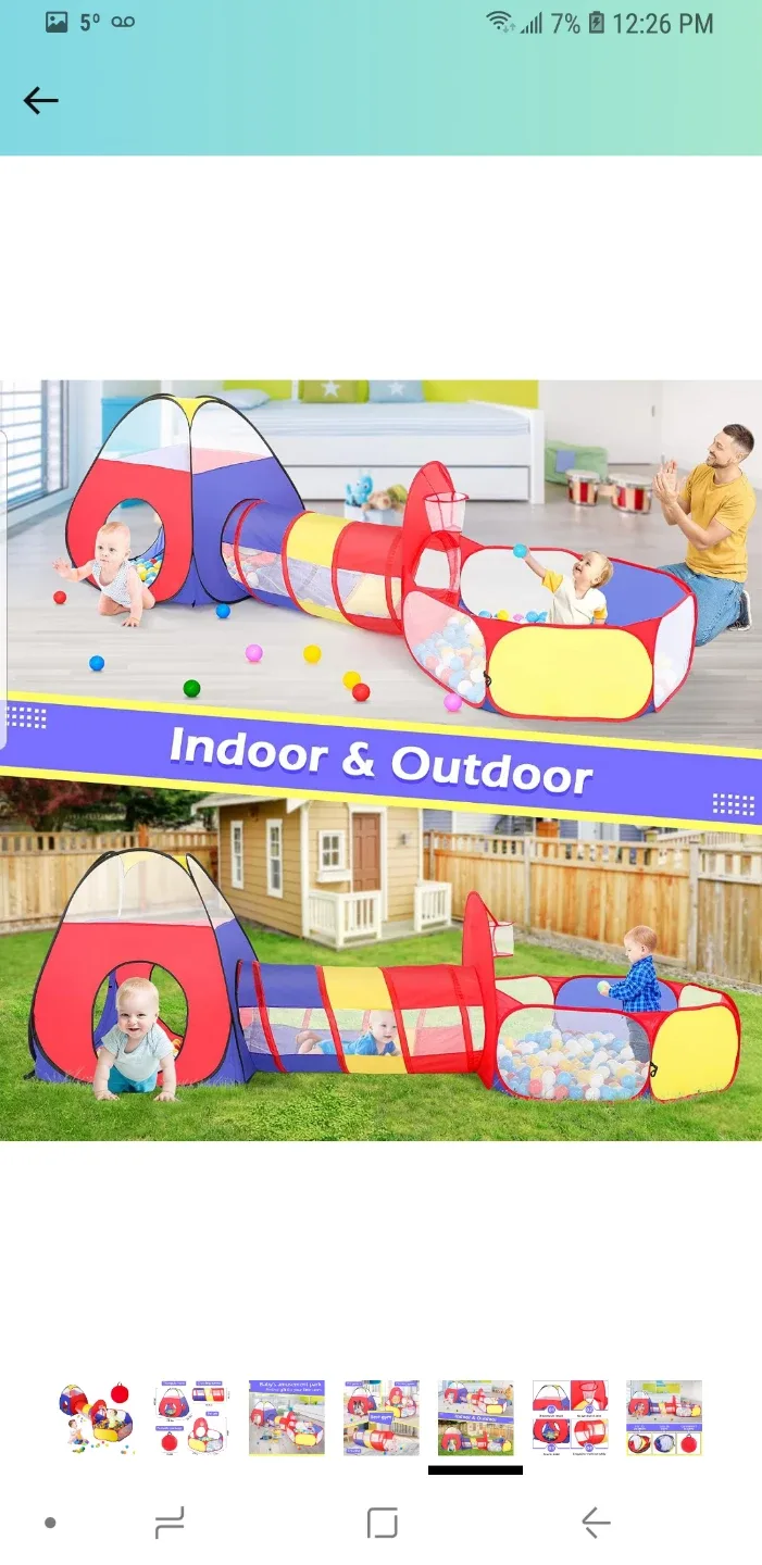 Baby's Amusement Park Play Tent with Tunnel & Ball Pit image indicator(5)