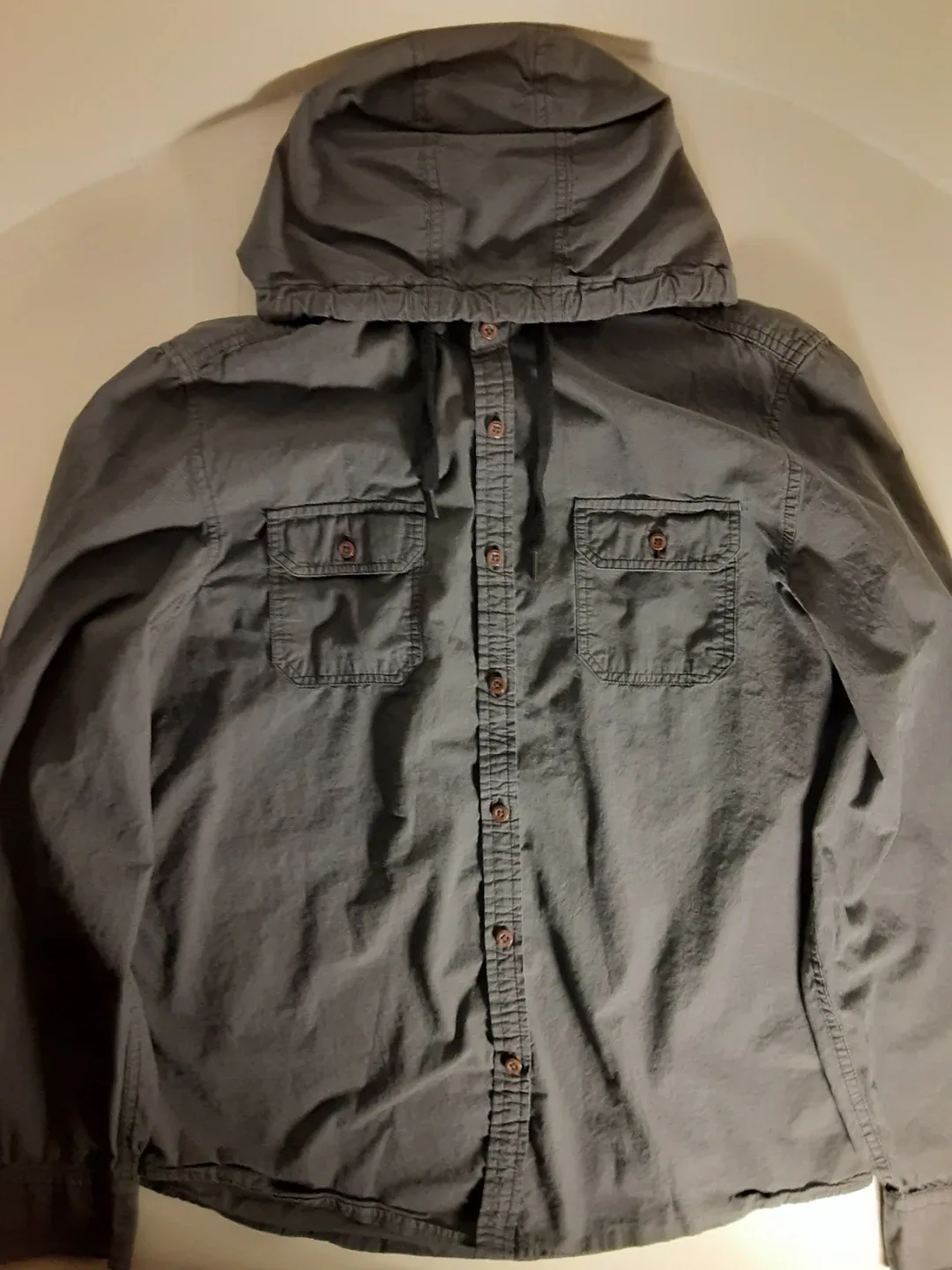 Guess - Long Sleeve Hooded Button-Up Shirt | S: LG image indicator(3)