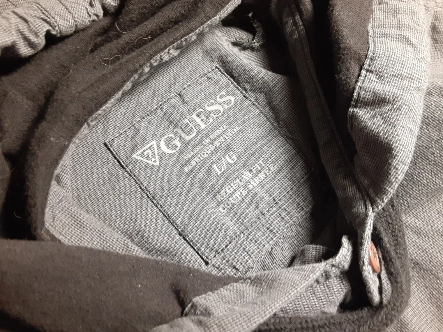 Guess - Long Sleeve Hooded Button-Up Shirt | S: LG