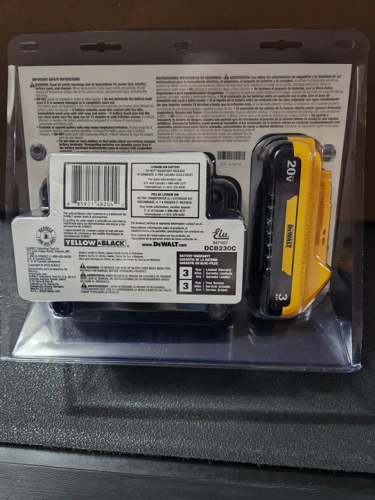New DeWalt 20V MAX 3Ah Battery & Charger image indicator(2)