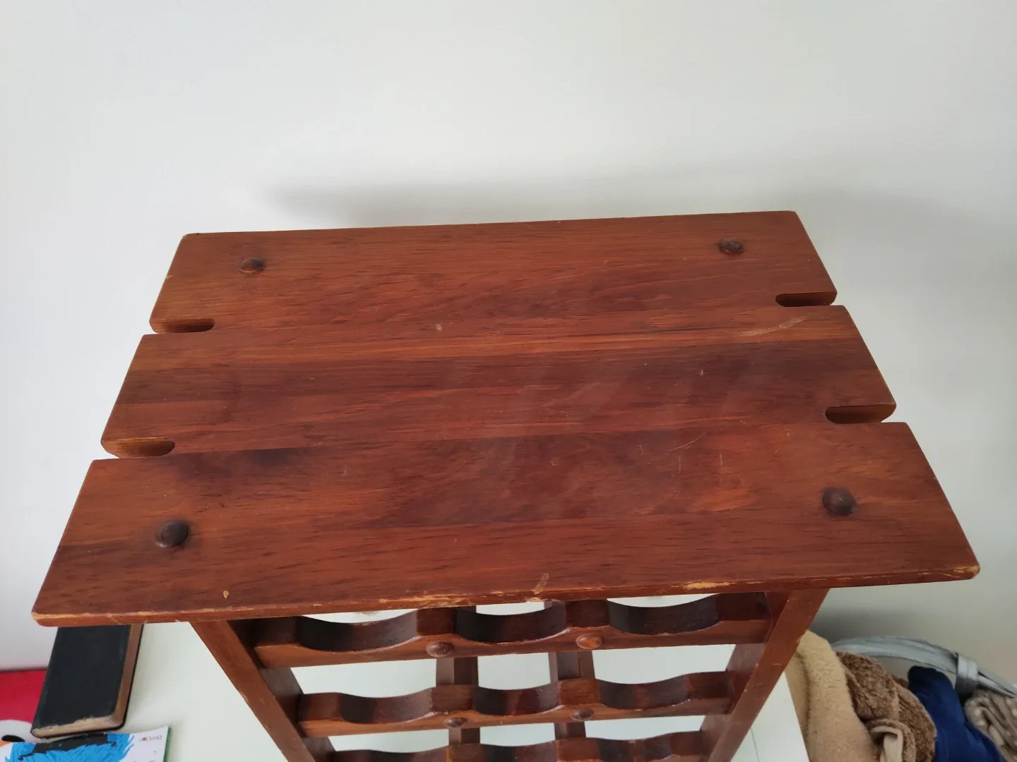 🥕Wooden Wine Rack Side Table - Holds 9 Bottles image indicator(2)