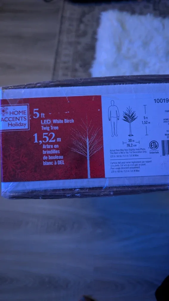 Home Accents Holiday 5 ft LED White Birch Twig Tree