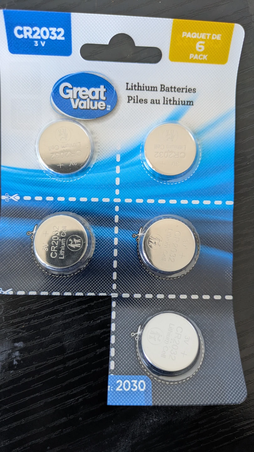 Great Value CR2032 Lithium Batteries - 5 Pack