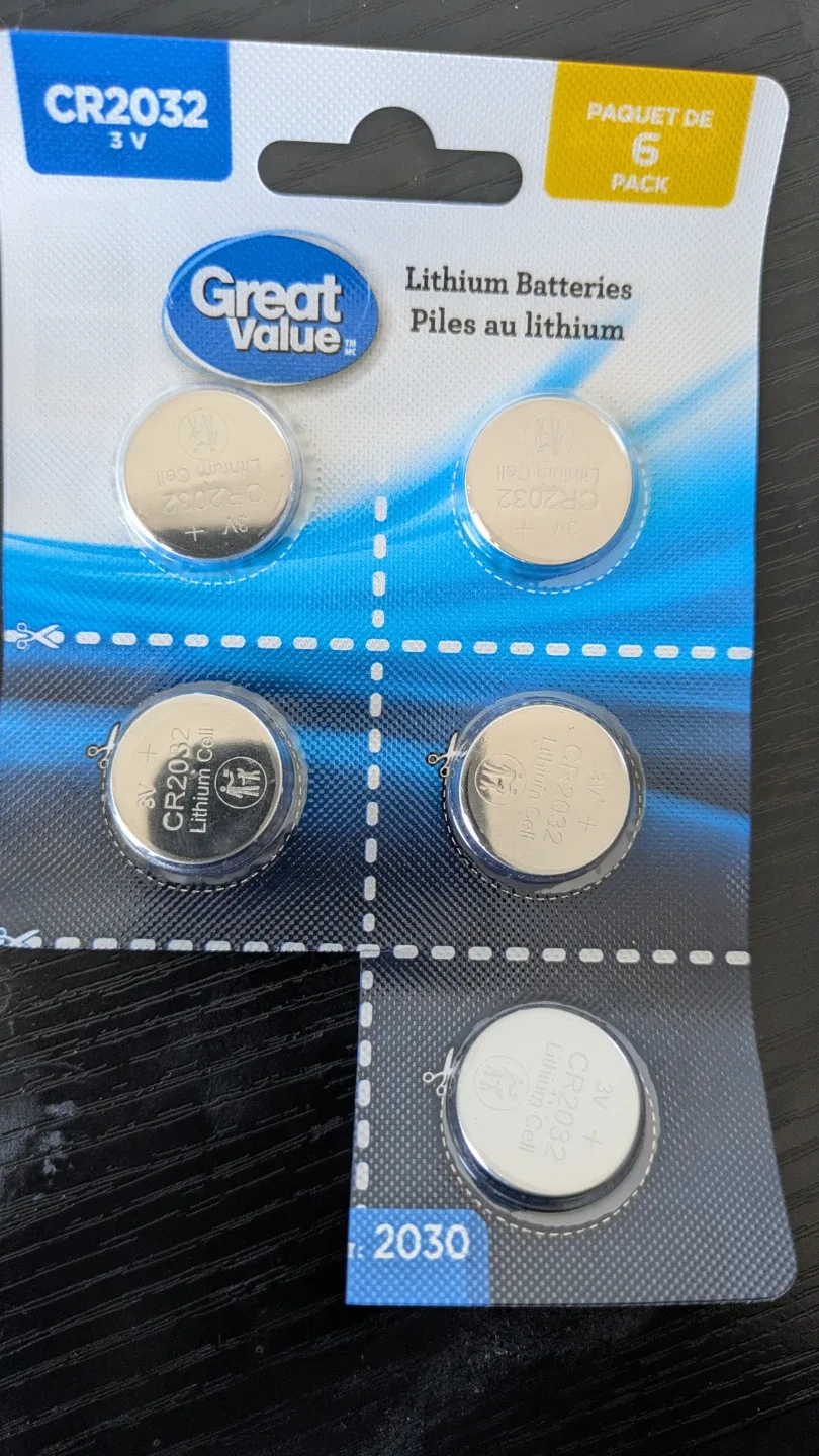 Great Value CR2032 Lithium Batteries - 5 Pack