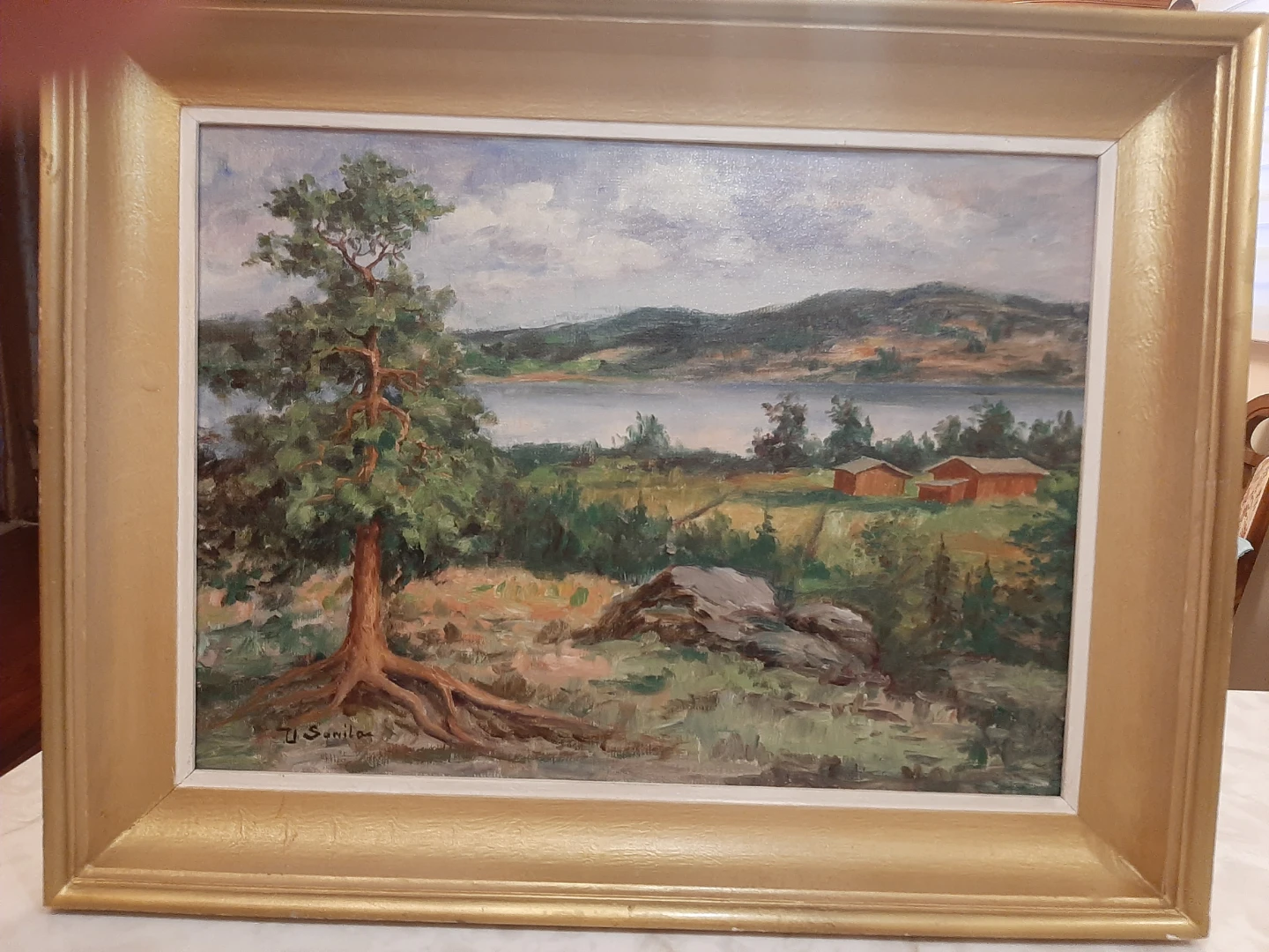 Framed Oil Painting. Drawn by Canadian.