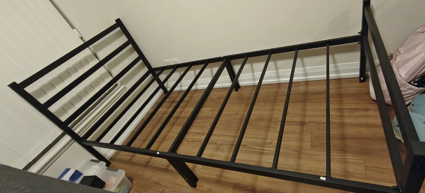 Twin Bed Frame - Black Metal - photo 3