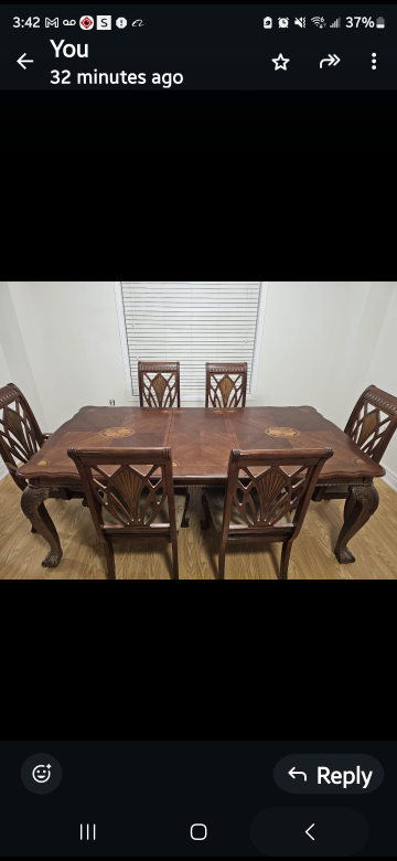 Dining Table with Six Chairs