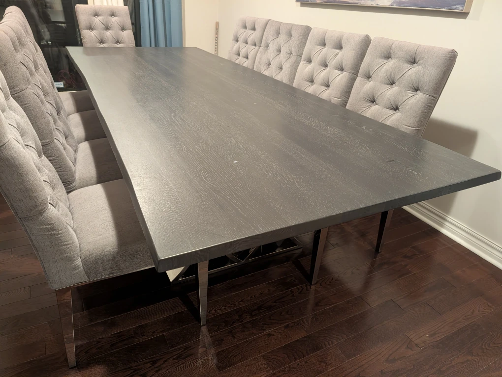 Nuevo Square Roots Couture Dining Table 10 Grey Dining Chairs - photo 2