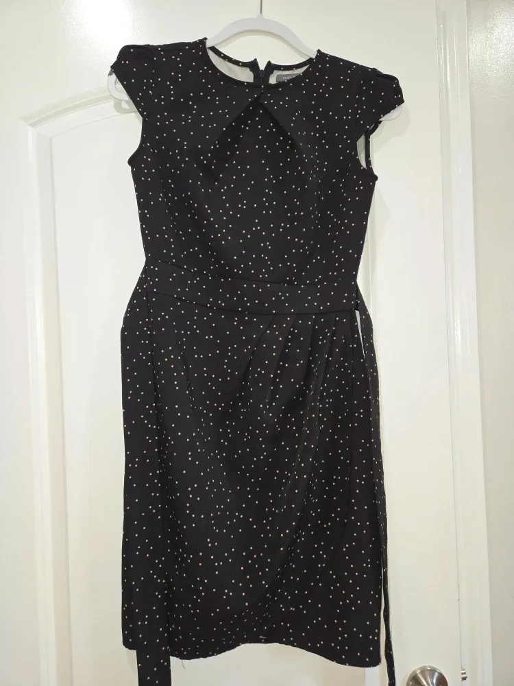 Suzy Shier Black Polka Dot Dress - Size XS image indicator(4)