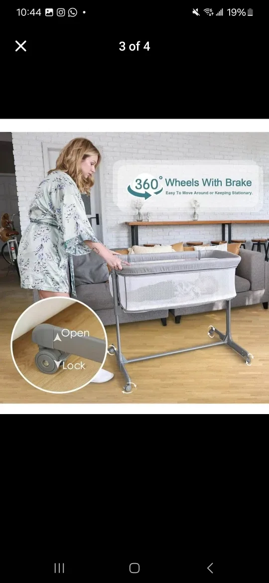 TCBunny Adjustable Height Bedside Bassinet image indicator(6)