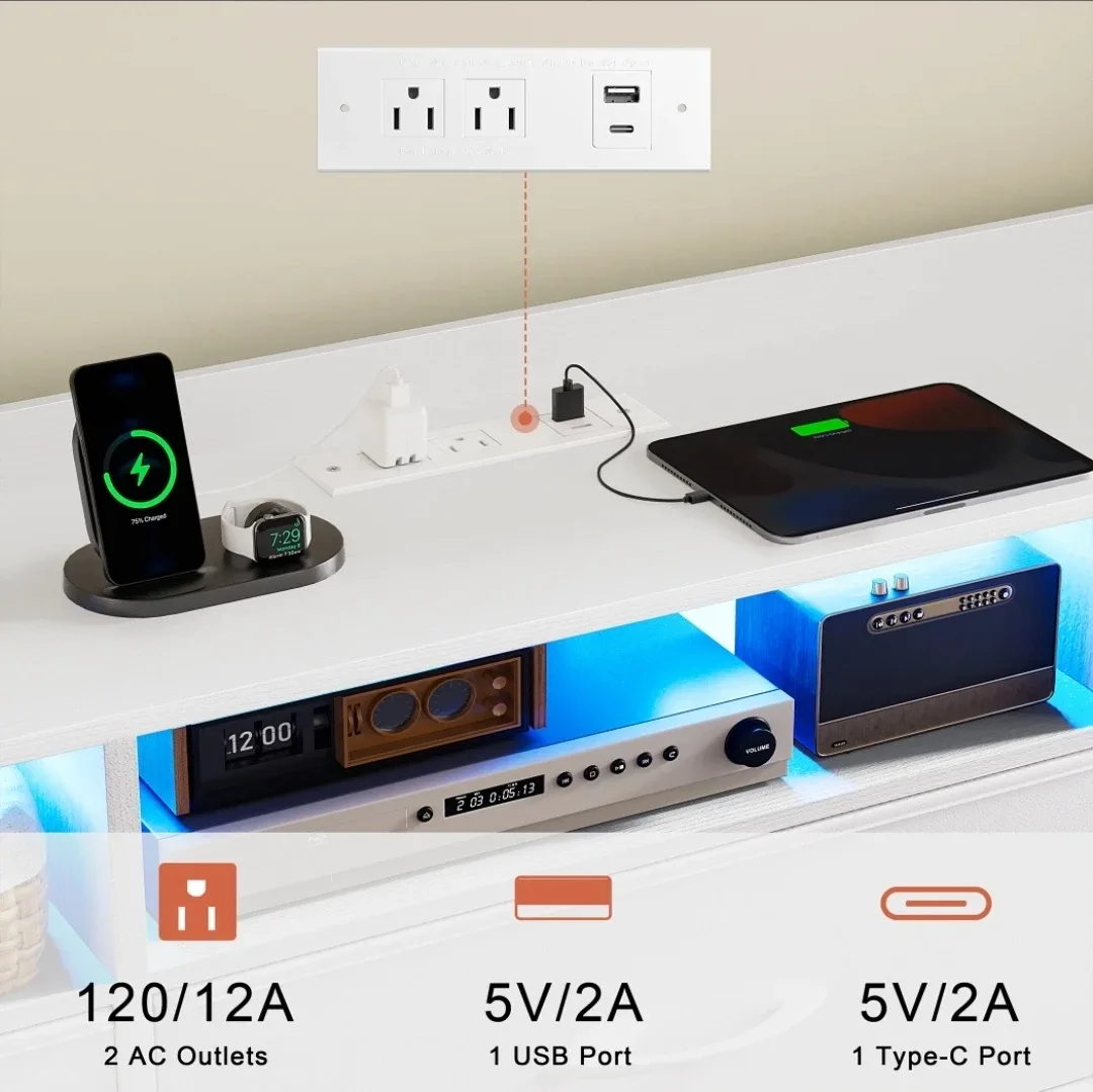 White Storage Dresser with 9 Drawers image indicator(8)