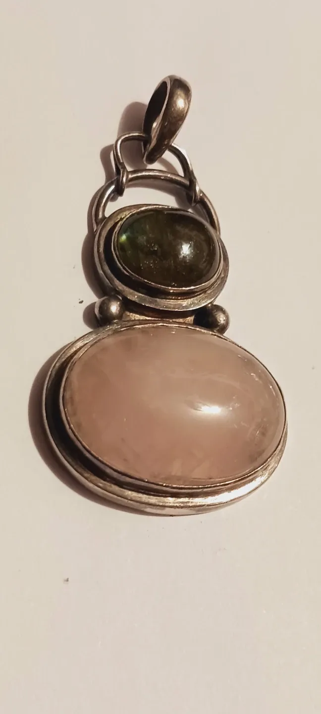 Vintage 925 Sterling Silver Gemstone Pendant thumbnail