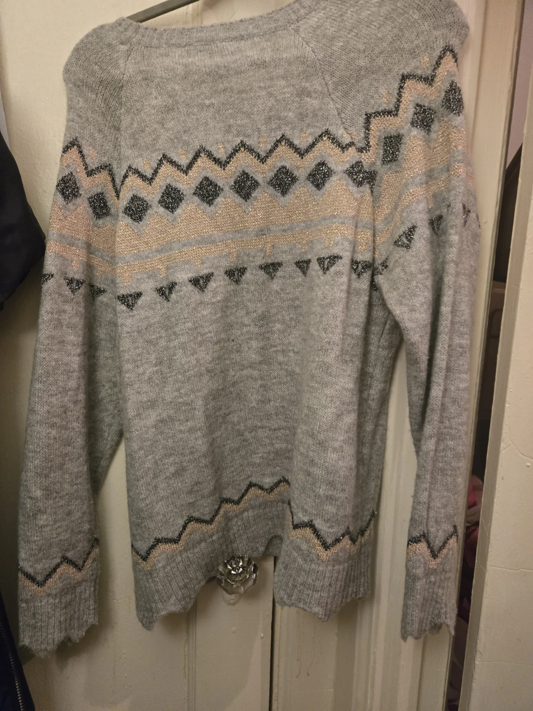 XL SIZE WOMEN SWEATER GRAY WITH COLOR EMBLELISHED  STYLE - photo 4