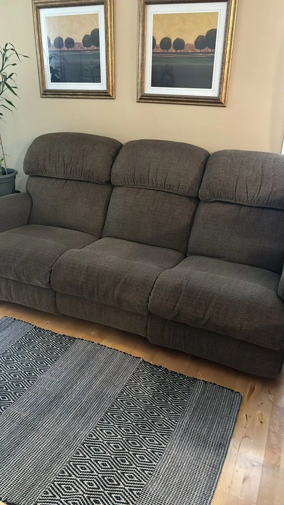 LAZYBOY Brown Three-Seat Reclining Sofa