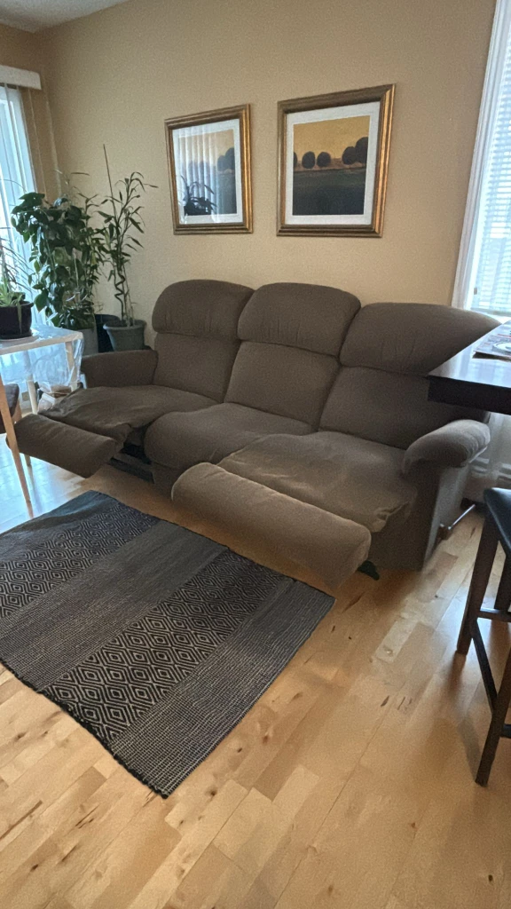 LAZYBOY Brown Three-Seat Reclining Sofa - photo 2